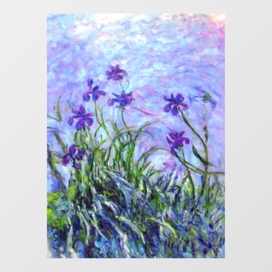 Monet Lilac Irises Fensteraufkleber (Blatt)