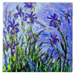 Monet - Lilac Irises, Fliese<br><div class="desc">Claude Monet feine Kunstmalerei,  Lilac Ire.</div>