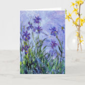 Monet Lilac Irises Grußkarte Karte (Gelbe Blume)