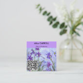 Monet - Lilac Irises / Iris Mauves - QR-Code Quadratische Visitenkarte (Stehend Vorderseite)