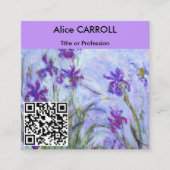 Monet - Lilac Irises / Iris Mauves - QR-Code Quadratische Visitenkarte (Vorderseite)