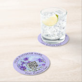 Monet - Lilac Irises / Iris Mauves - QR-Code Runder Pappuntersetzer (Vor Ort)