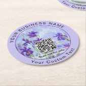 Monet - Lilac Irises / Iris Mauves - QR-Code Runder Pappuntersetzer (Angewinkelt)