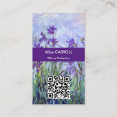 Monet - Lilac Irises / Iris Mauves - QR-Code Visitenkarte (Vorderseite)