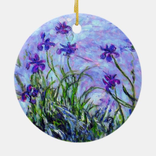 Monet Lilac Irises Keramik Ornament (Hinten)