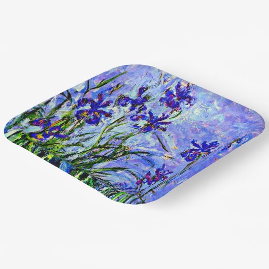 Monet - Lilac Irises Pappteller (Gewinkelt)