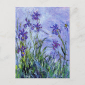 Monet Lilac Irises Postcard Postkarte (Vorderseite)