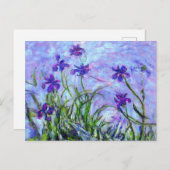 Monet Lilac Irises Postcard Postkarte (Vorne/Hinten)