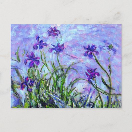 Monet Lilac Irises Postcard Postkarte (Vorderseite)