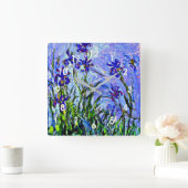 Monet - Lilac Irises Quadratische Wanduhr (Zuhause)