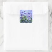 Monet Lilac Irises Quadratischer Aufkleber (Tasche)