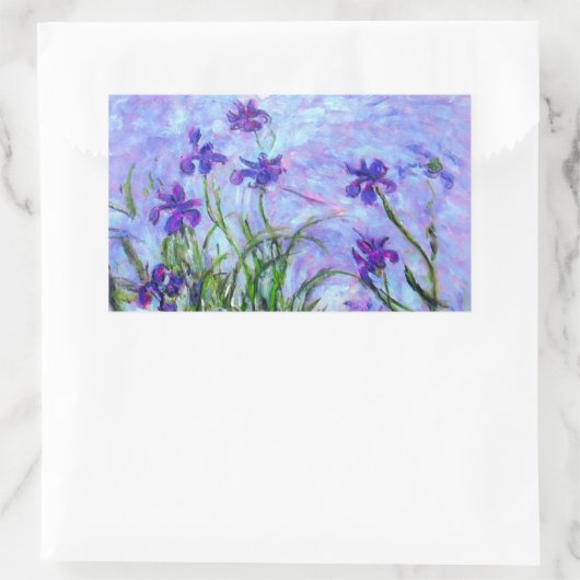 Monet Lilac Irises Rechteckiger Aufkleber (Tasche)