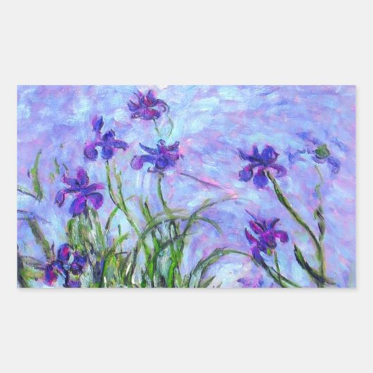 Monet Lilac Irises Rechteckiger Aufkleber (Vorderseite)