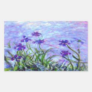 Monet Lilac Irises Rechteckiger Aufkleber