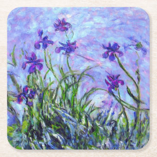 Monet Lilac Irises Rechteckiger Pappuntersetzer