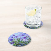 Monet Lilac Irises Runder Pappuntersetzer (Vor Ort)