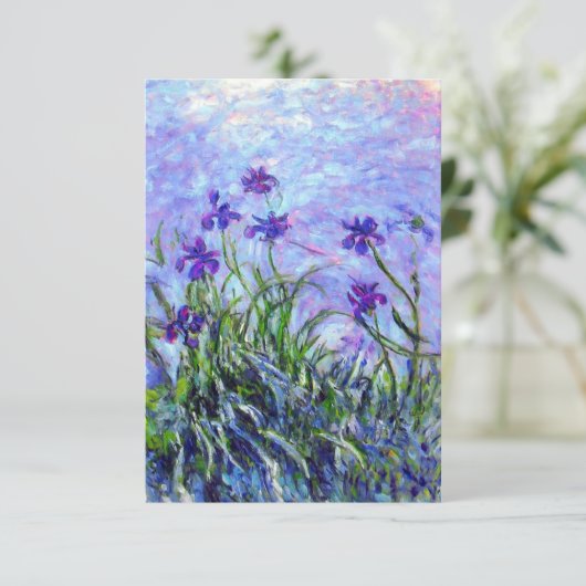 Monet Lilac Irises Save The Date (Stehend Vorderseite)