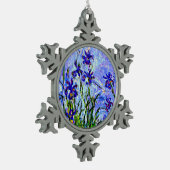 Monet - Lilac Irises, Schneeflocken Zinn-Ornament (Links)