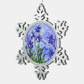 Monet - Lilac Irises, Schneeflocken Zinn-Ornament (Rechts)