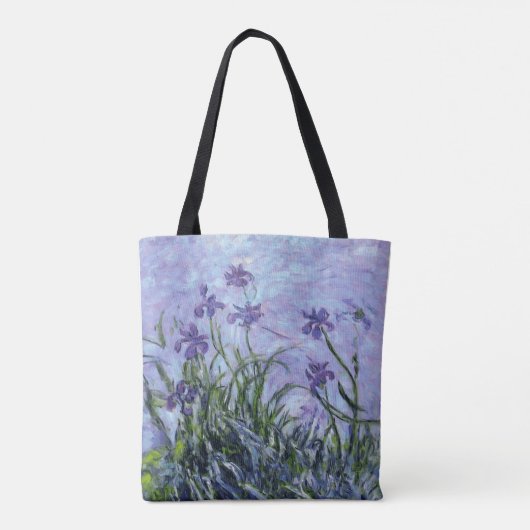 Monet Lilac Irises Tote Bag Tasche (Rückseite)