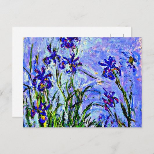 Monet - Lilacs Irises, berühmtes Gemälde, Postkarte (Vorne/Hinten)