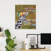 Monet Lily Pond and Giraffe Compilation Poster (Heimbüro)