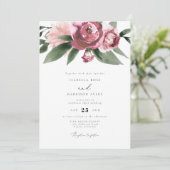 Monet - Mauve Blush Blumengarten Hochzeit Einladung (Stehend Vorderseite)