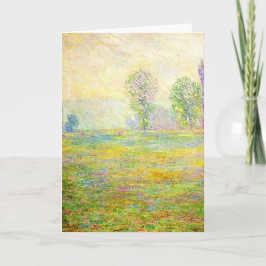 Monet Meadows at Giverny Greeting Card Karte (Vorderseite)
