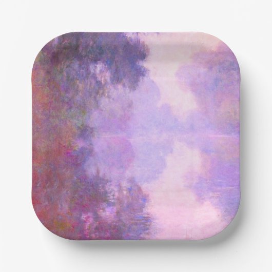 Monet - Misty Morning on the Seine Pappteller (Vorderseite)