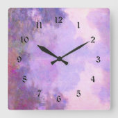 Monet - Misty Morning on the Seine Quadratische Wanduhr (Vorderseite)