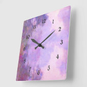 Monet - Misty Morning on the Seine Quadratische Wanduhr (Winkel)