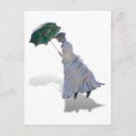 Monet mit Umbrella Postkarte<br><div class="desc">Eine Wiederholung der Kunst von Oscar-Claude Monet. — Im *Spoofing The Arts* Store finden Sie Reedits (meist Parodie) berühmter Kunstwerke.  Wenn Sie mehr sehen möchten,  klicken Sie bitte auf - SPOFINGTHEARTS - in den Tags unten.  — Kontaktieren Sie mich für Informationen über neue Produkte. —</div>