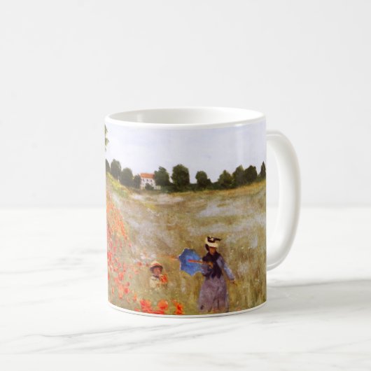 Monet Mohnblumen-Tasse Kaffeetasse (VorderseiteRechts)