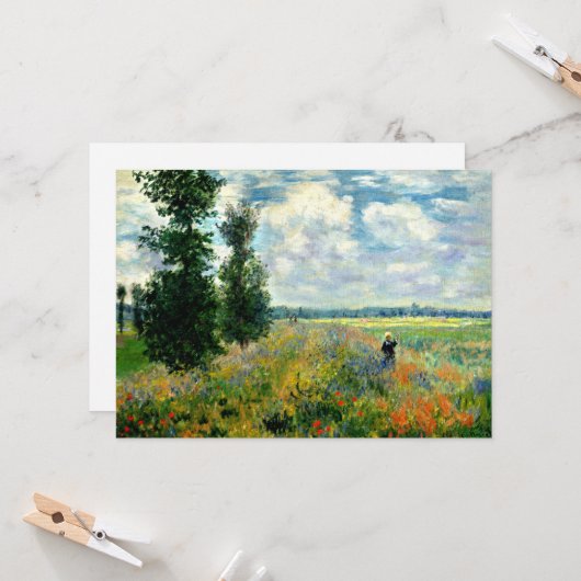 Monet - Mohnfeld, Argentinien Karte (Vorderseite/Rückseite Beispiel)