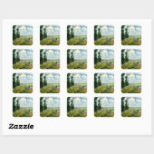 Monet - Mohnfeld, Argentinien, Quadratischer Aufkleber (Blatt)