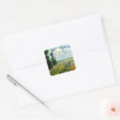 Monet - Mohnfeld, Argentinien, Quadratischer Aufkleber (Umschlag)