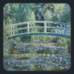 Monet - Mohnfeld in Argentinien Quadratischer Aufkleber<br><div class="desc">Poppy Field in Argenteuil,  berühmtes Gemälde von Claude Monet.</div>
