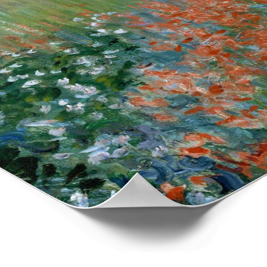 Monet - Mohnfeld in einer Holme bei Giverny Poster (Ecke)