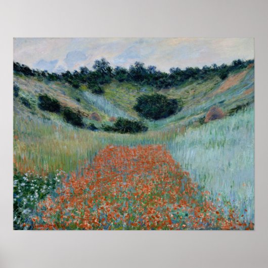 Monet - Mohnfeld in einer Holme bei Giverny Poster (Vorne)