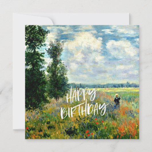 Monet - Mohnfelder, Argenteuil - Geburtstagswünsch (Vorderseite)