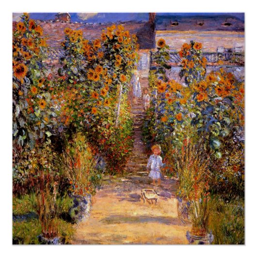 Monet - Monet's Garden at Vetheuil Poster (Vorderseite)