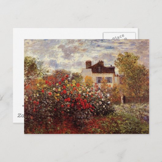 Monet - Monet's Garden in Argenteuil Postkarte (Vorne/Hinten)