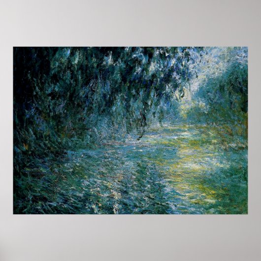 Monet - Morgen an der Seine im Regen Poster (Vorne)