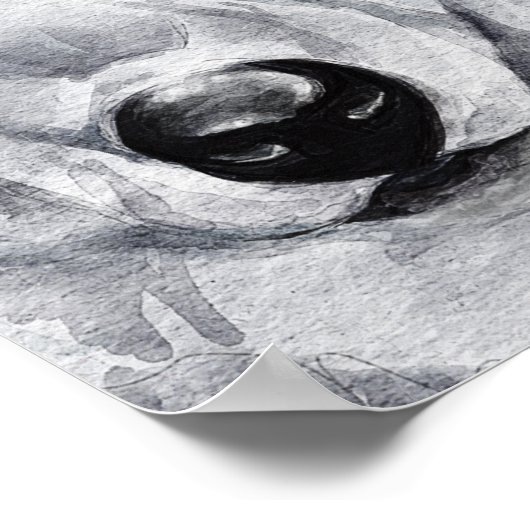 Monet Morning Seine und Grau Wolf Poster (Ecke)