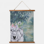 Monet Morning Seine und Grau Wolf Wandteppich Mit Holzrahmen (Vorderseite)