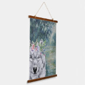 Monet Morning Seine und Grau Wolf Wandteppich Mit Holzrahmen (Gewinkelt)