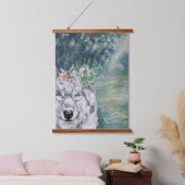 Monet Morning Seine und Grau Wolf Wandteppich Mit Holzrahmen (Schlafzimmer)