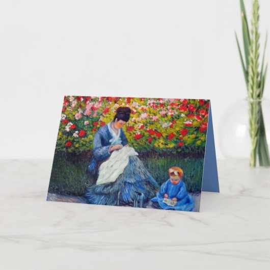 Monet Mutter und Kind im Garten Einladung (Vorderseite)