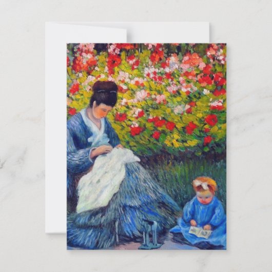 Monet Mutter und Kind im Garten Einladung (Vorderseite)