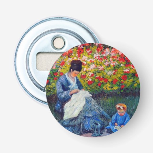 Monet Mutter und Kind im Garten Flaschenöffner (Vorderseite)